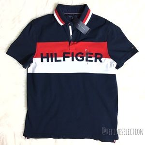 black and red tommy hilfiger shirt